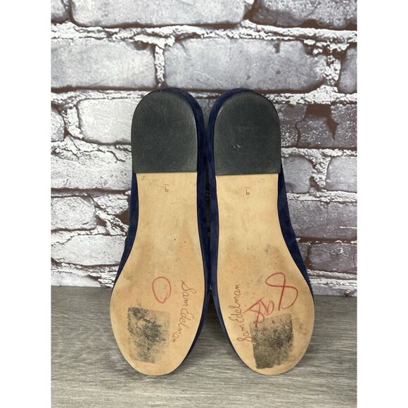 Sam Edelman Frances Blue Suede Leather Slip On Scalloped Flats Women Sz 9M US/39 - Picture 6 of 16